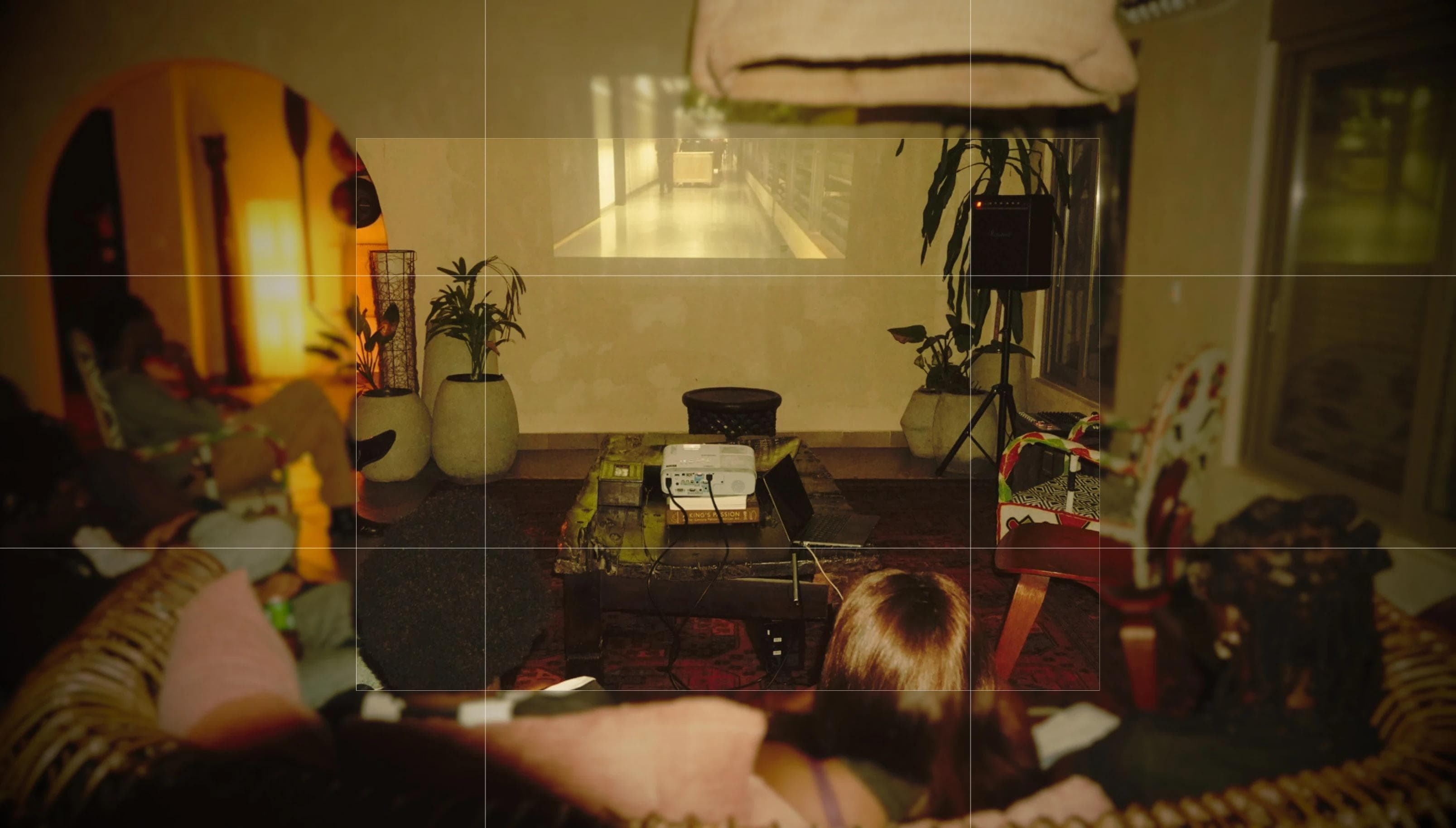 An audience watching a film at Home Movie Film Club.